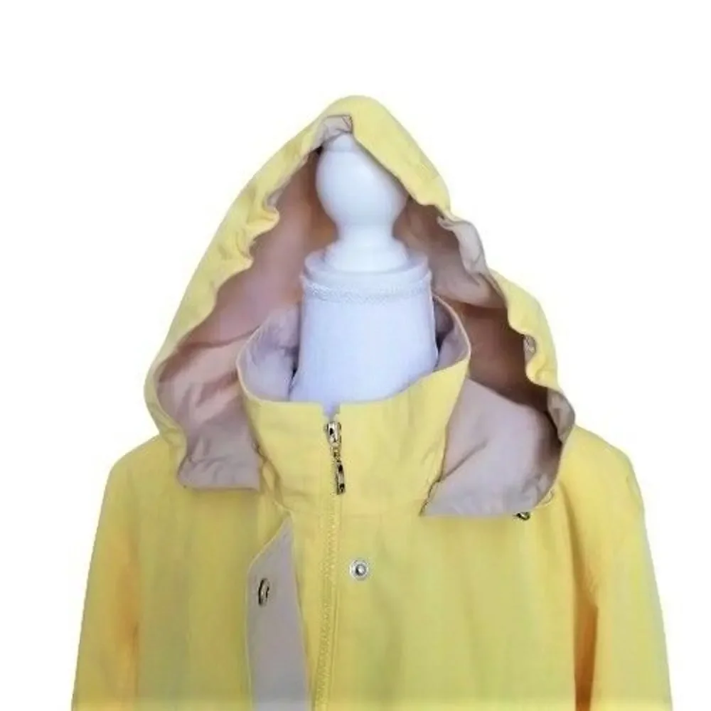 Liz Claiborne All-Weather Coat Hooded Zip and Button Up - Size M